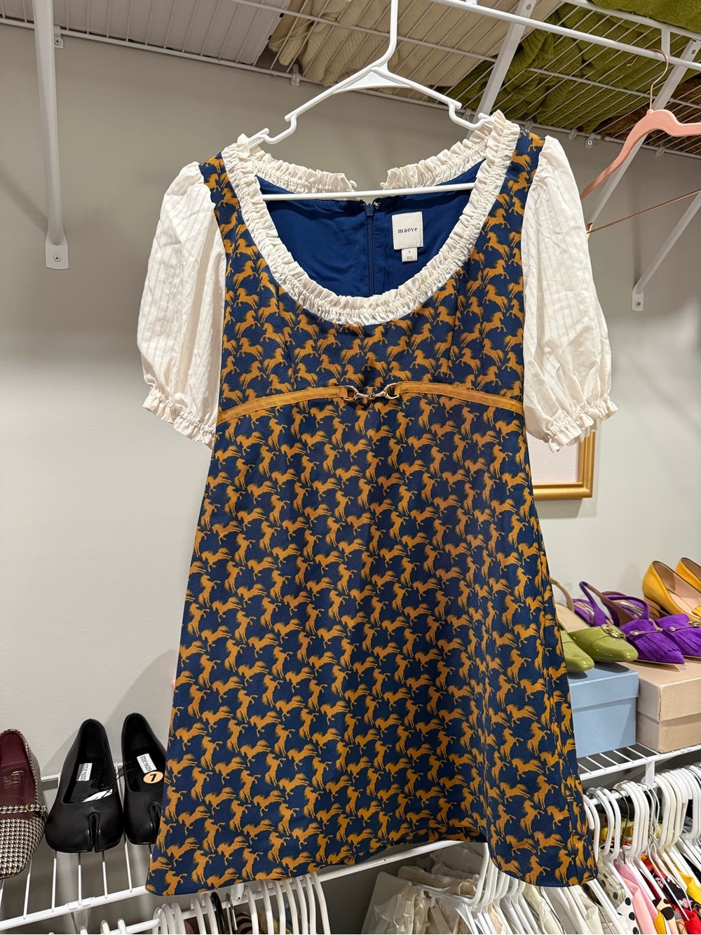 Maeve Horse Print Mini Dress